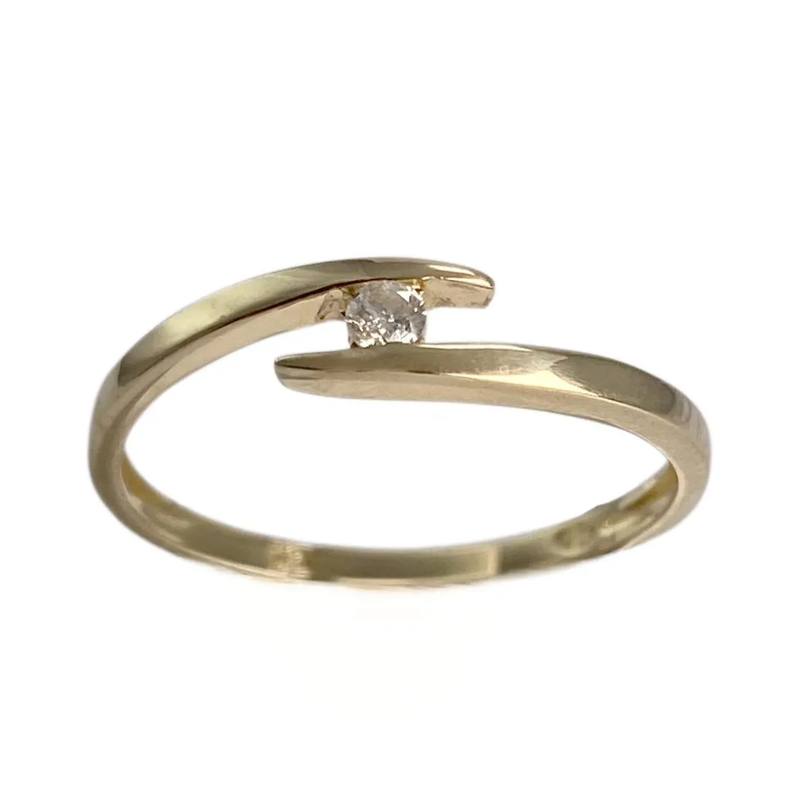 Solitaire d'occasion or 750 jaune diamant