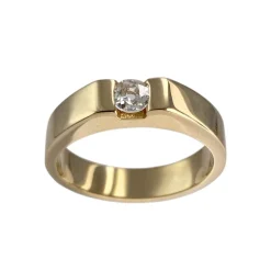 Solitaire d'occasion or 750 jaune diamant