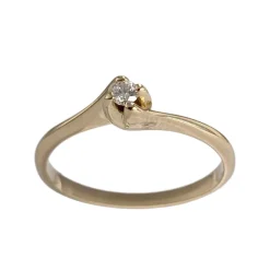 Solitaire d'occasion or 750 jaune diamant