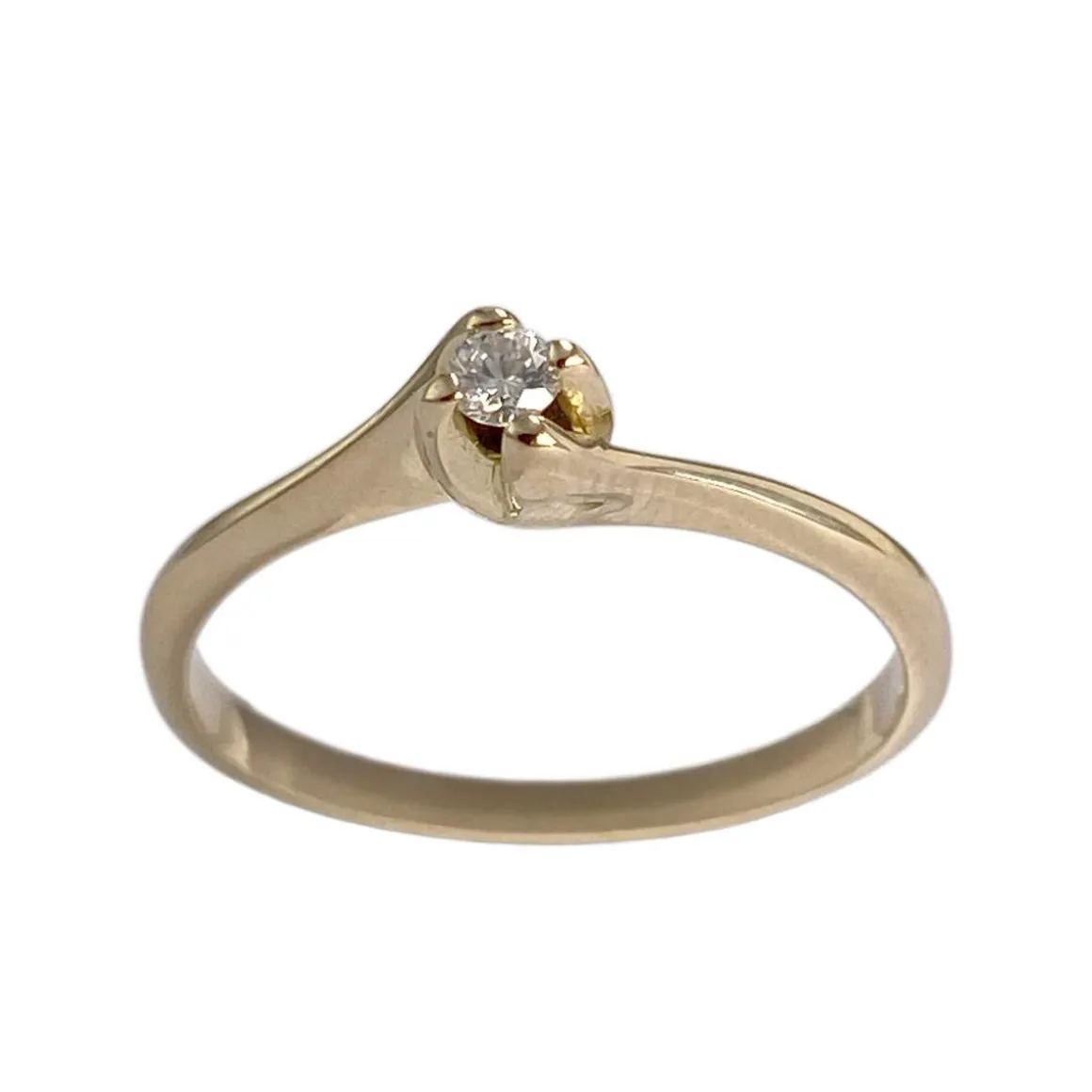 Solitaire d'occasion or 750 jaune diamant