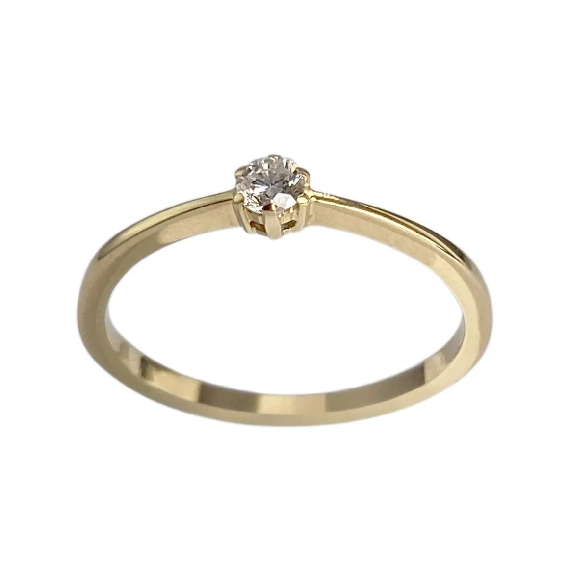Solitaire d'occasion or 750 jaune diamant