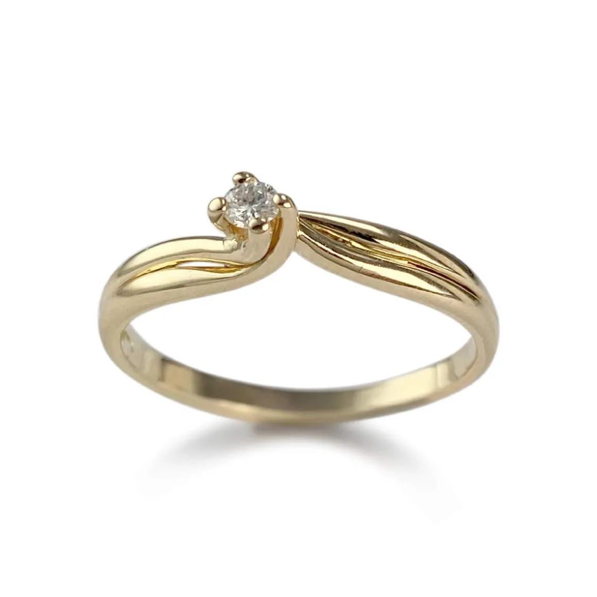 Solitaire d'occasion or 750 jaune diamant