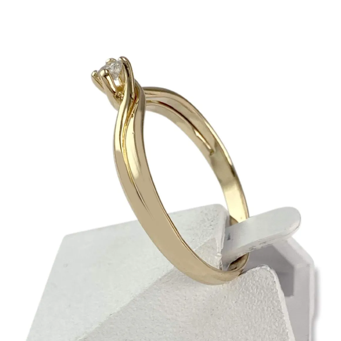 Solitaire d'occasion or 750 jaune diamant