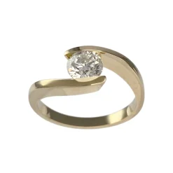 Solitaire d'occasion or 750 jaune diamant