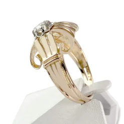 Solitaire d'occasion or 750 2 tons diamant
