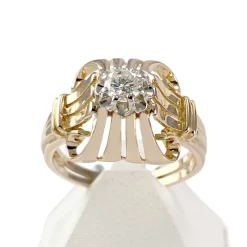 Solitaire d'occasion or 750 2 tons diamant