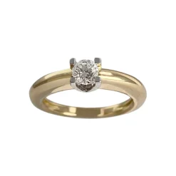 Solitaire d'occasion or 750 2 tons diamant
