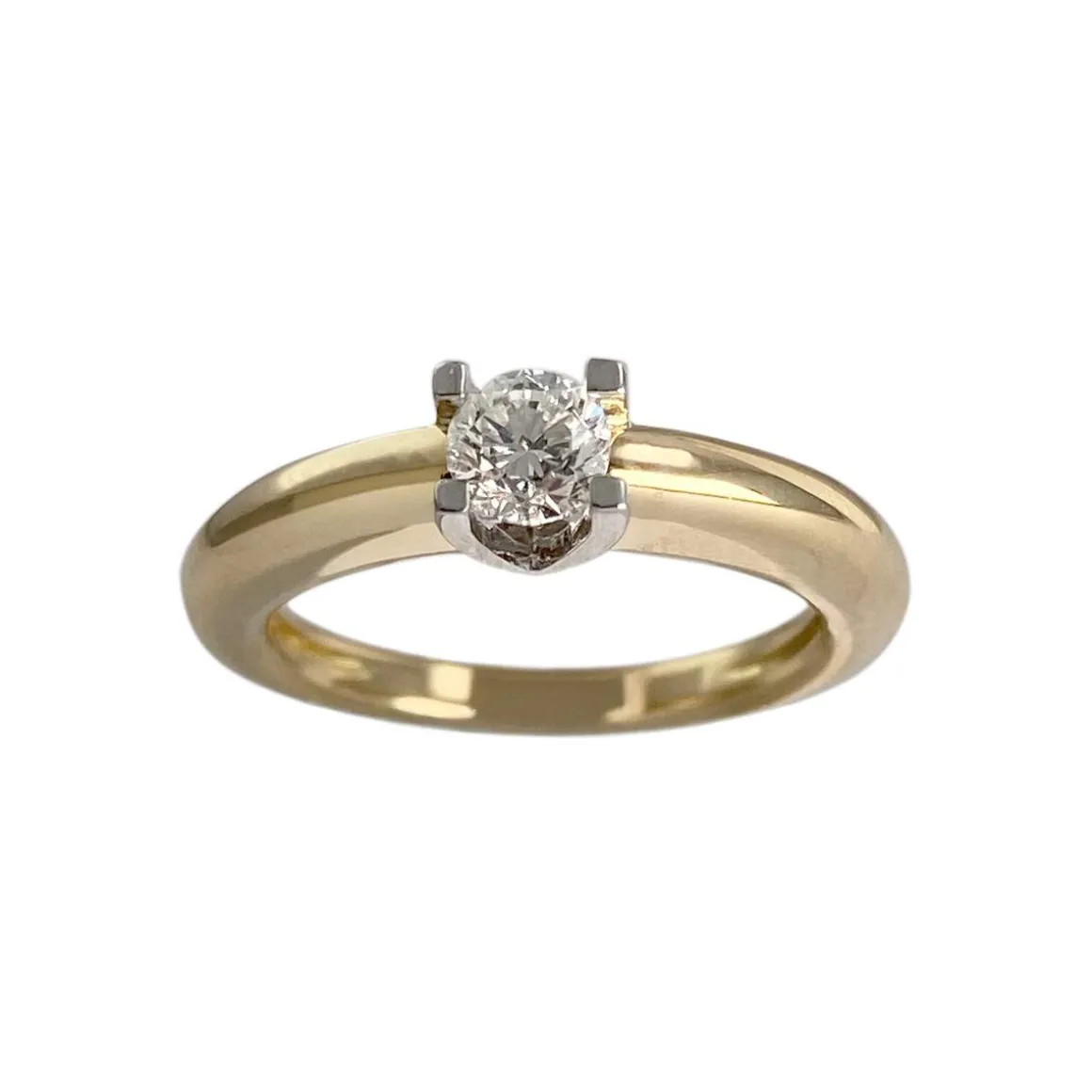 Solitaire d'occasion or 750 2 tons diamant