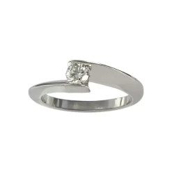 Solitaire Garel d'occasion or 750 blanc diamant