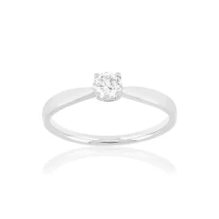 Solitaire or blanc 750 diamant 0.29 carat h/si
