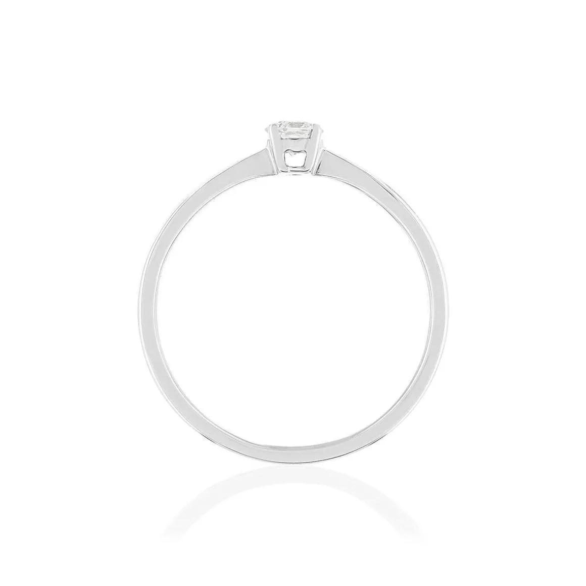 Solitaire or blanc 750 diamant 0.18 carat h/si