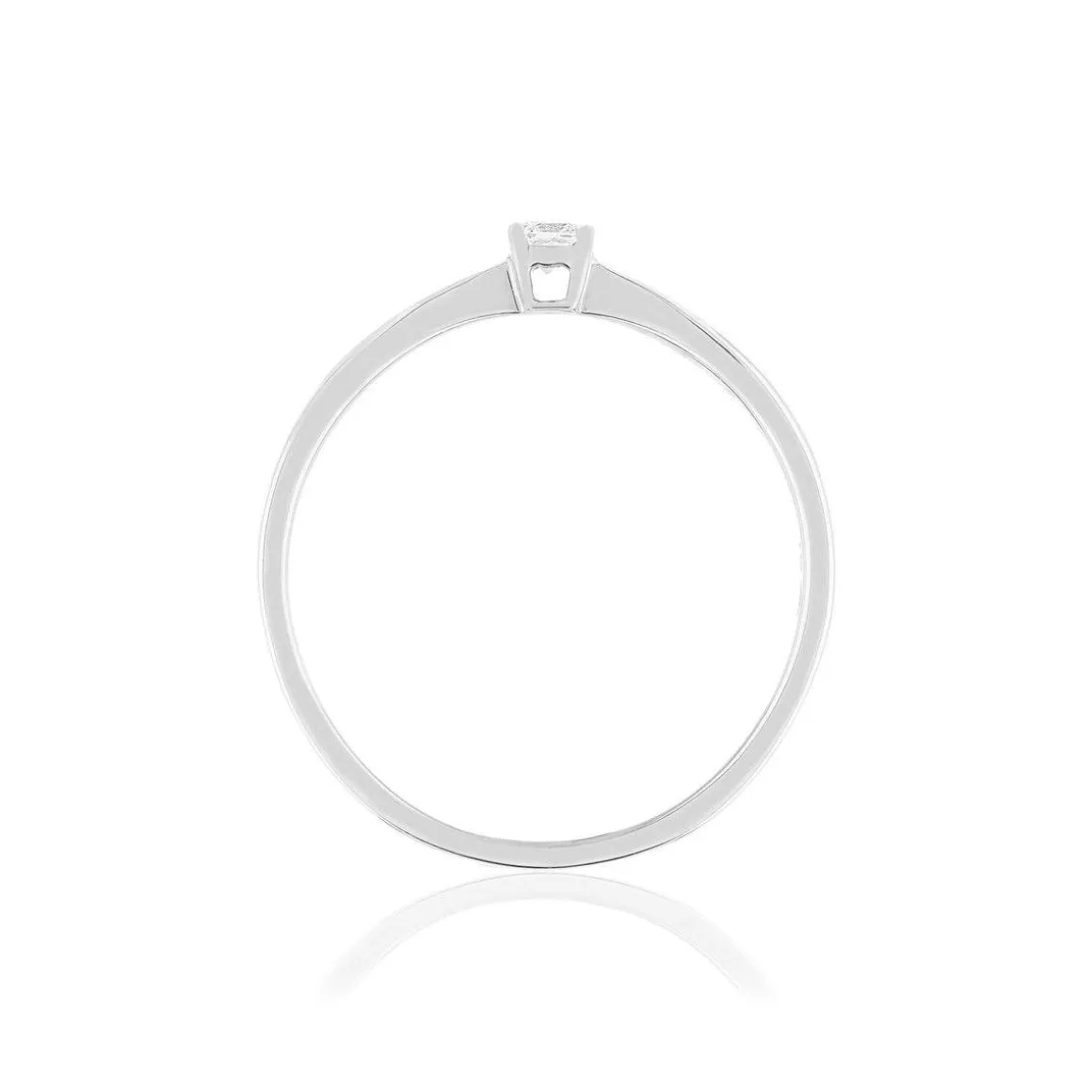 Solitaire or blanc 750 diamant 0.08 carat h/si