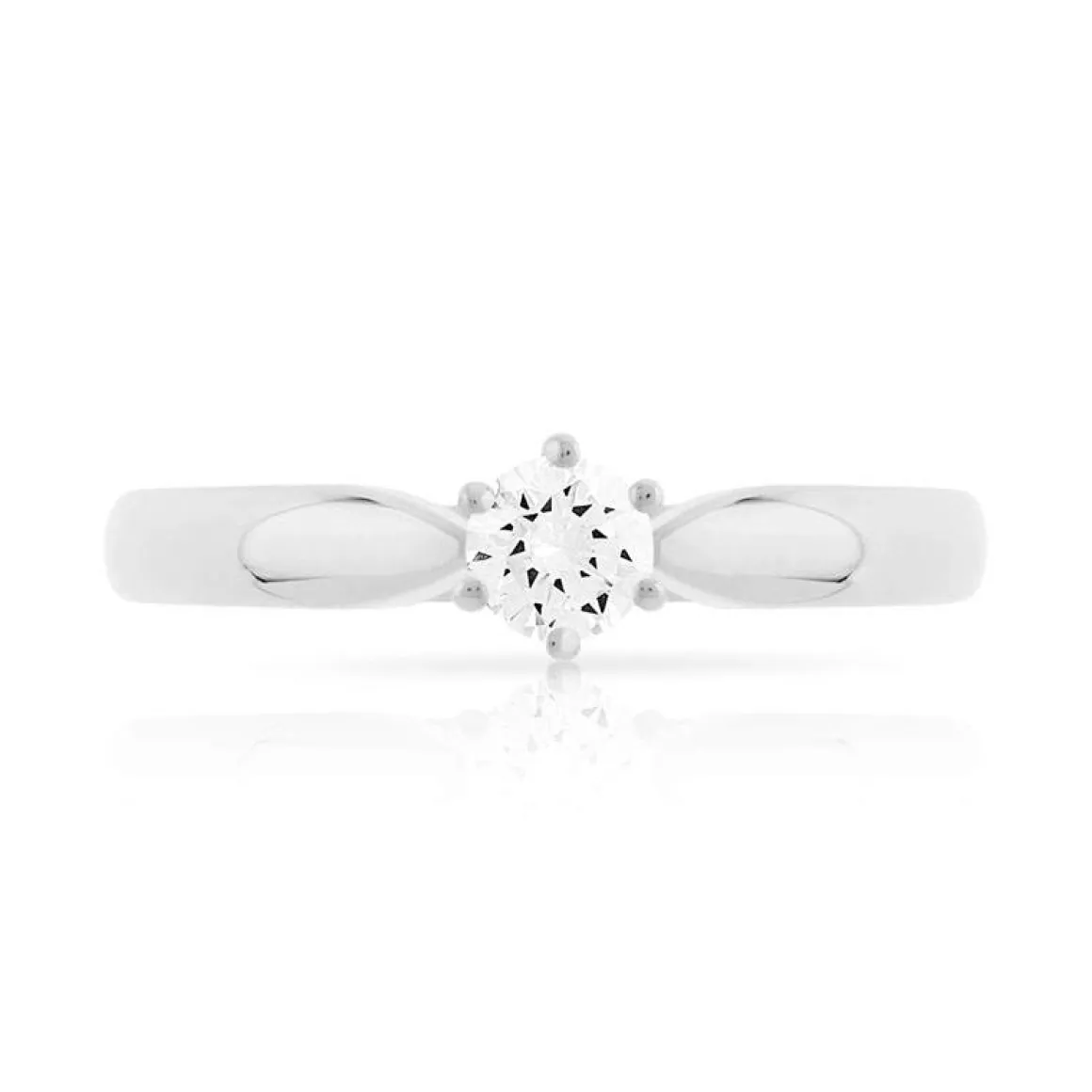Solitaire or 750 blanc diamant 0,2 carat
