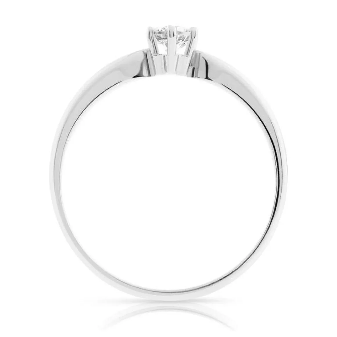 Solitaire or 750 blanc diamant 0,2 carat