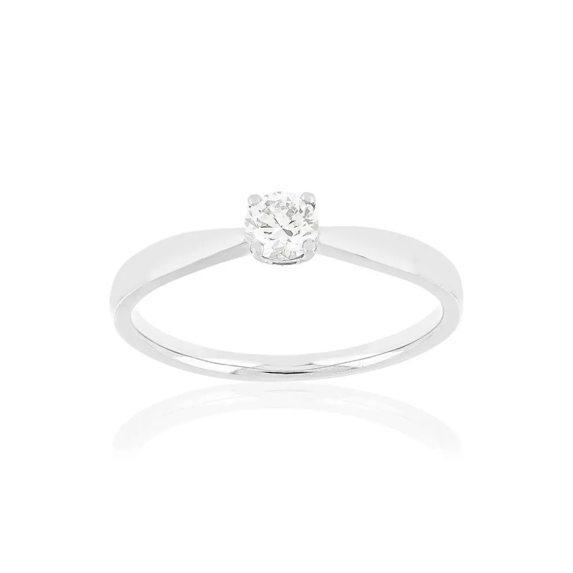 Solitaire or blanc 750 diamant 0.23 carat h/si
