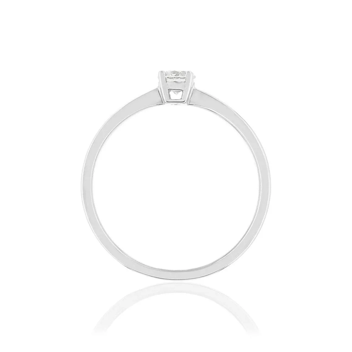 Solitaire or blanc 750 diamant 0.23 carat h/si