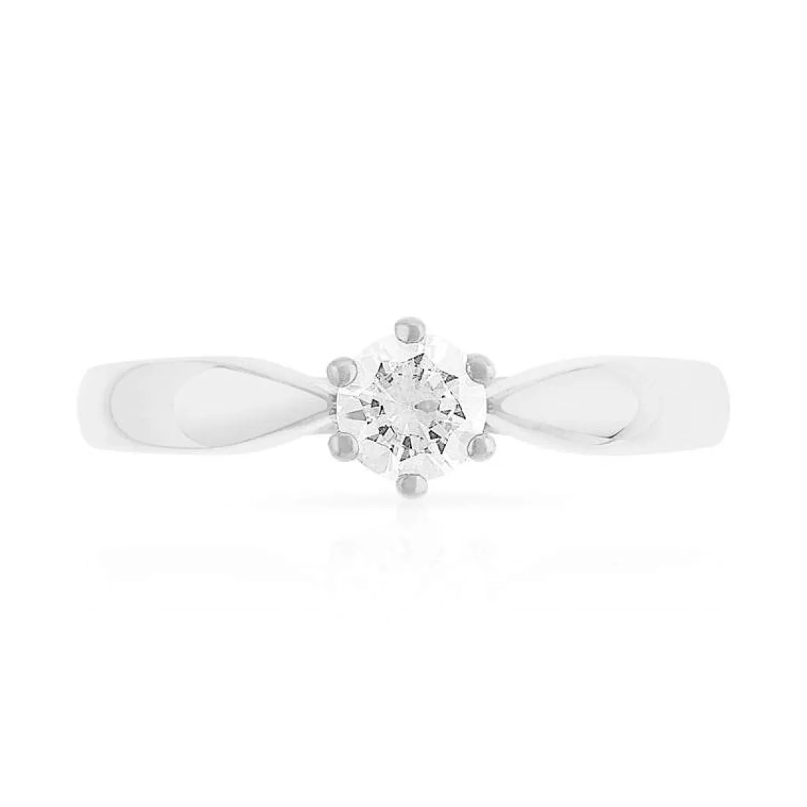 Solitaire or 750 blanc diamant 0,3 carat