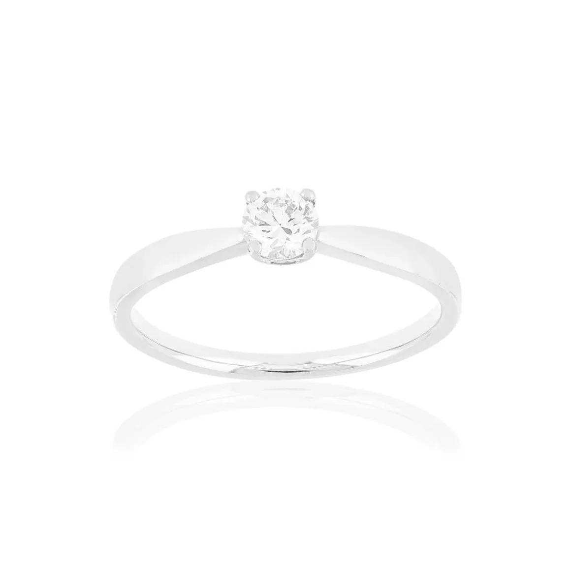 Solitaire or blanc 750 diamant 0.29 carat H/P1