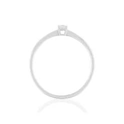 Solitaire or blanc 750 diamant 0.08 carat H/P1