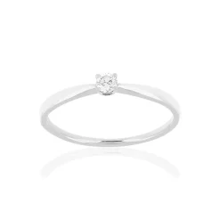 Solitaire or blanc 750 diamant 0.08 carat H/P1