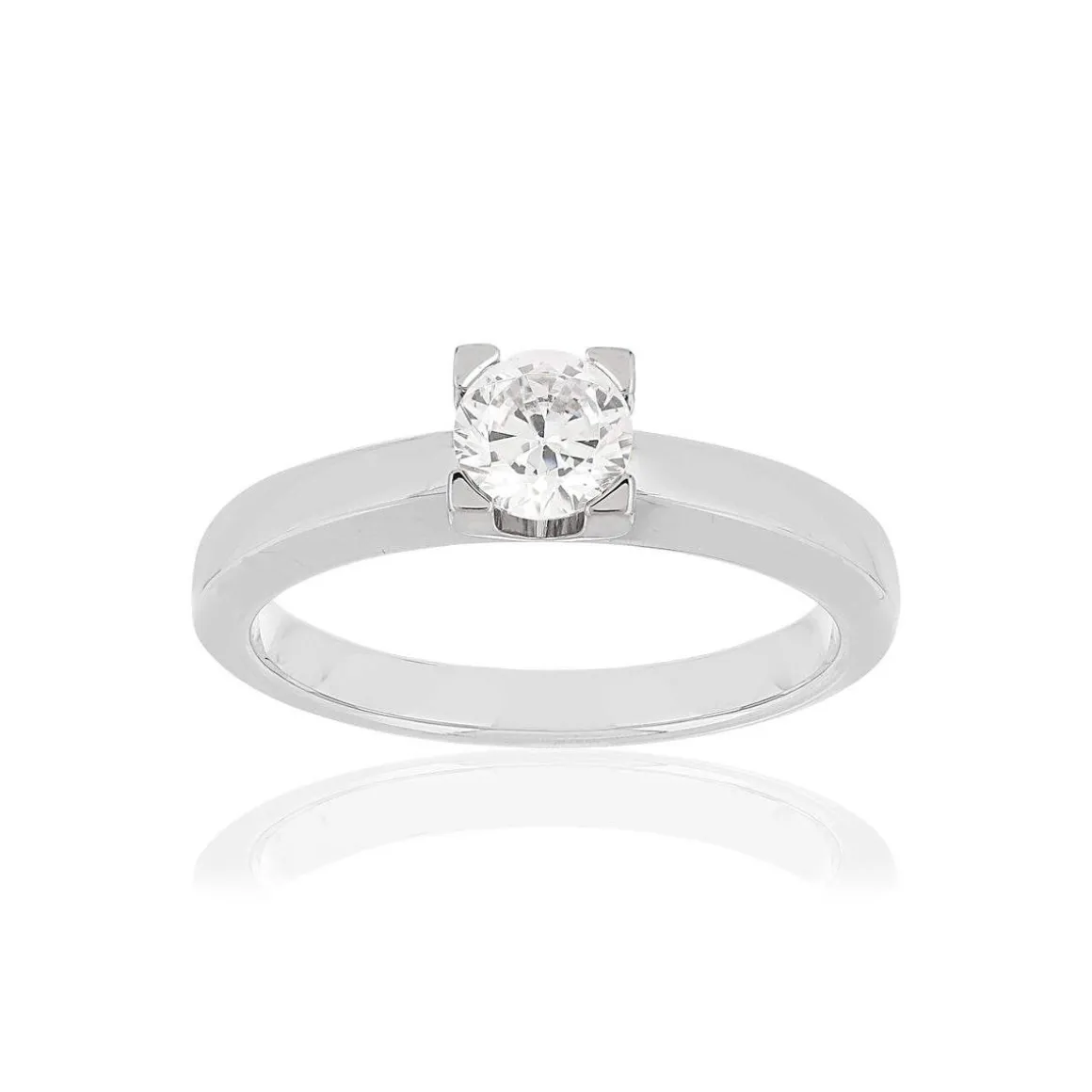 Solitaire or blanc 750 diamant 0.50 carat H/SI
