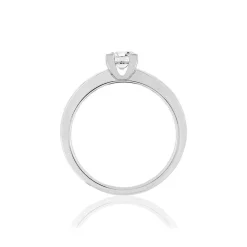 Solitaire or blanc 750 diamant 0.50 carat H/SI