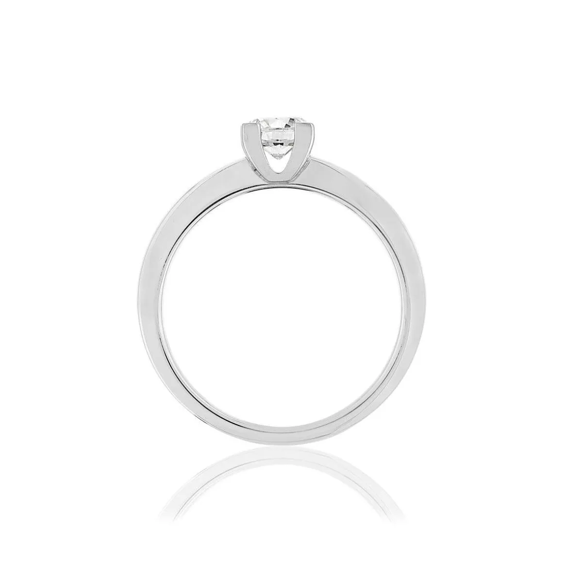 Solitaire or blanc 750 diamant 0.50 carat H/SI