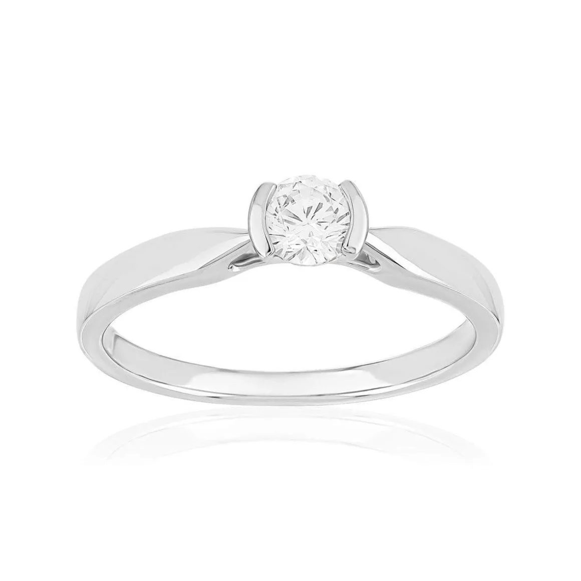 Solitaire or 750 blanc diamant HP1 0.25 carat