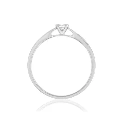 Solitaire or 750 blanc diamant HP1 0.15 carat