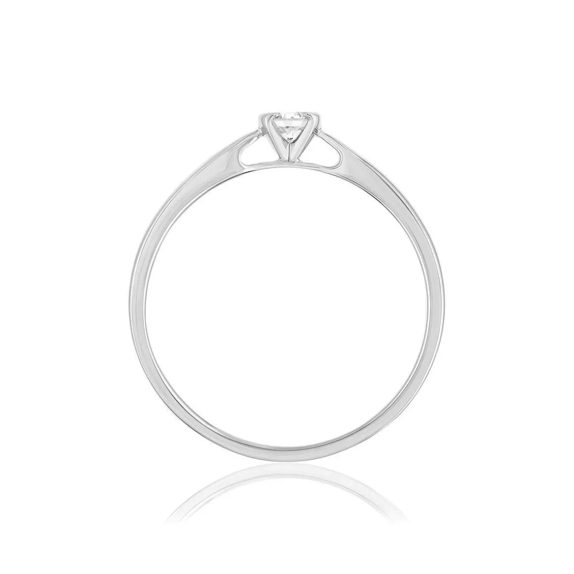 Solitaire or 750 blanc diamant HP1 0.15 carat
