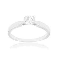 Solitaire or 750 blanc diamant HP1 0.2 carat