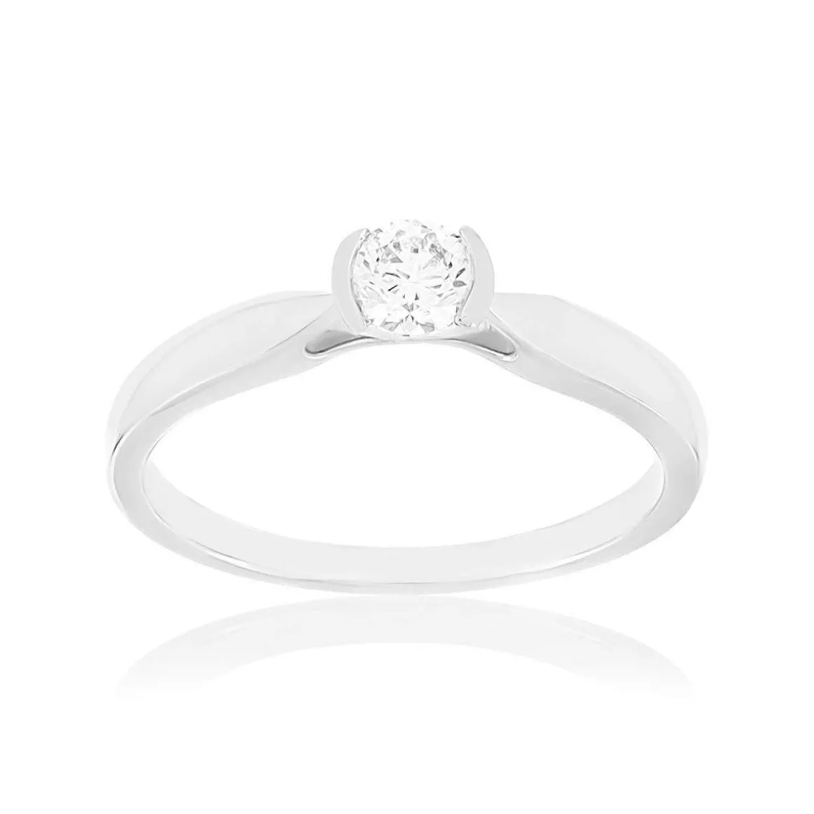 Solitaire or 750 blanc diamant HP1 0.2 carat