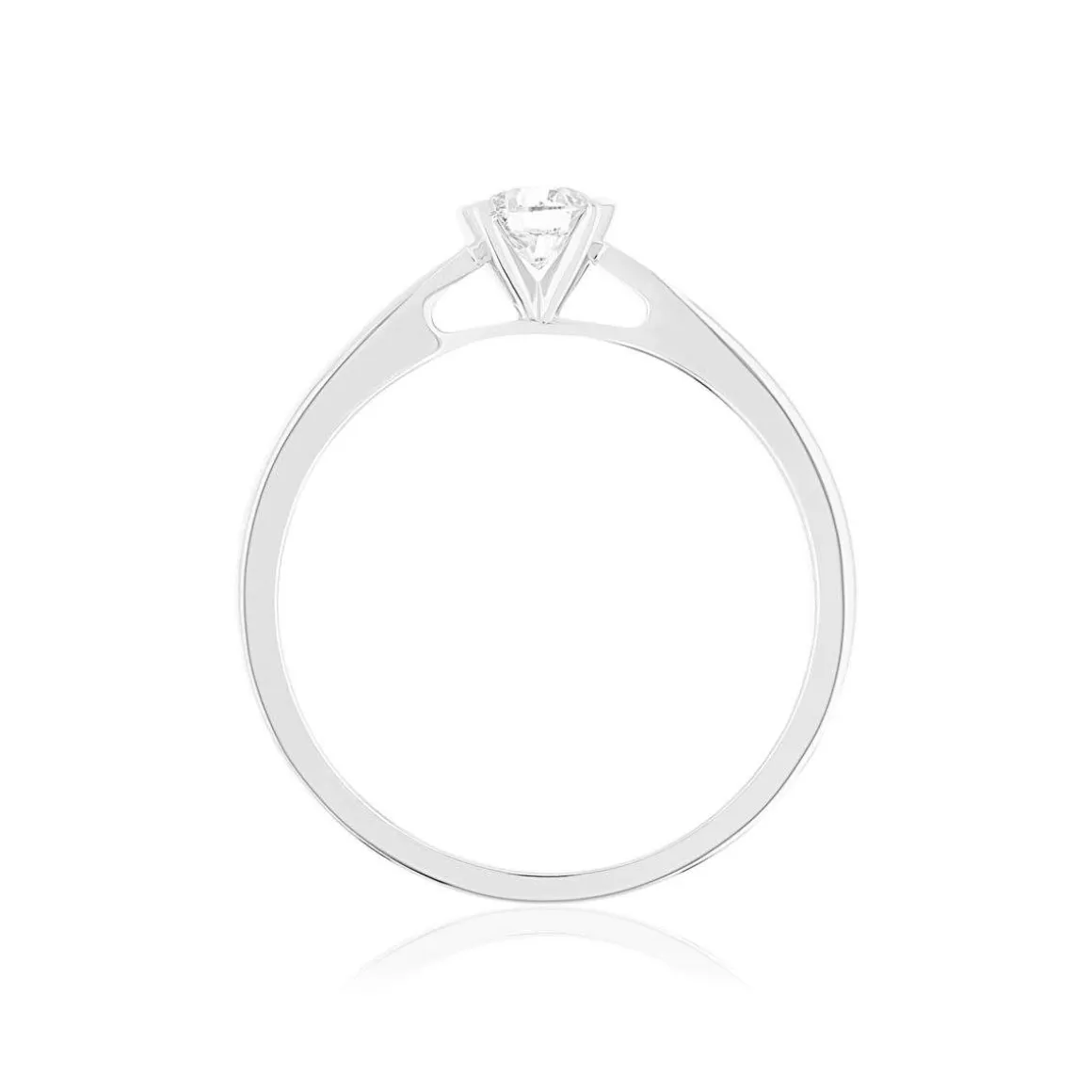 Solitaire or 750 blanc diamant HP1 0.2 carat