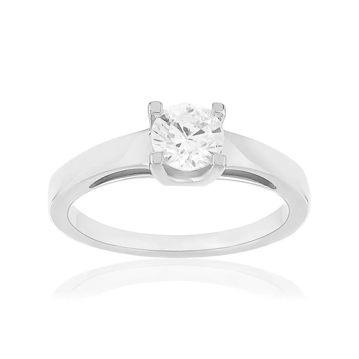 Solitaire or 750 blanc diamant HP1 0.7 carat