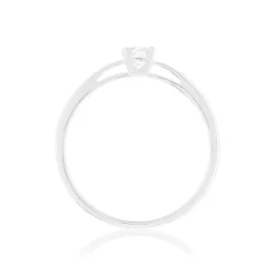 Solitaire or 750 blanc diamant HP1 0.15 carat