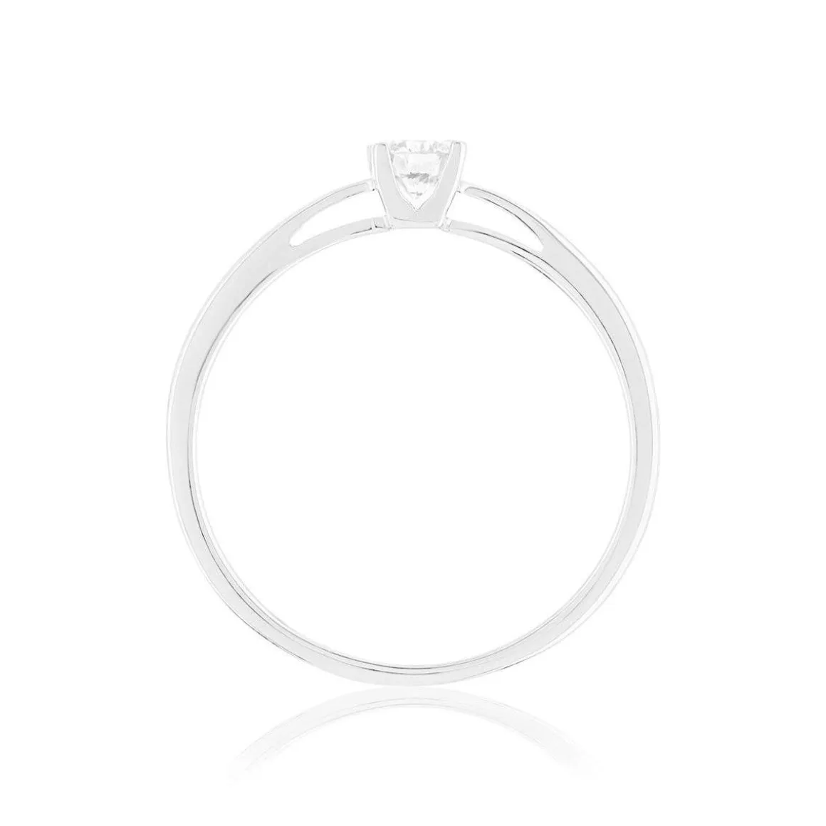 Solitaire or 750 blanc diamant HP1 0.15 carat