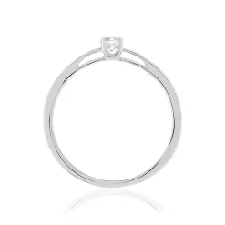 Solitaire or 750 blanc diamant HP1 0.1 carat