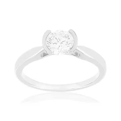 Solitaire or 750 blanc diamant HP1 0.8 carat