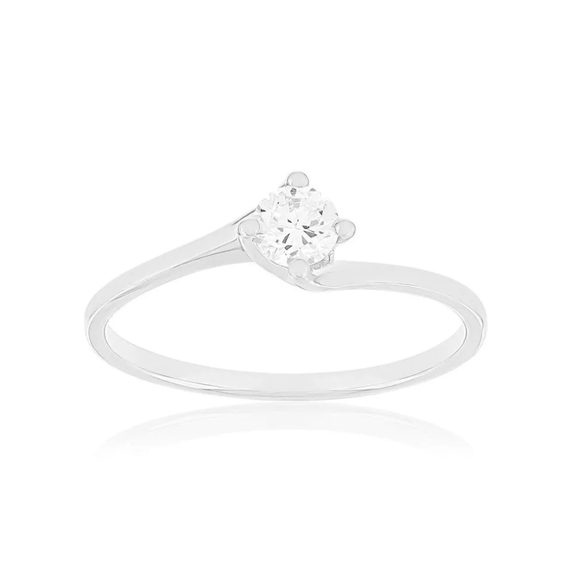 Solitaire or 750 blanc diamant HP1 0.25 carat