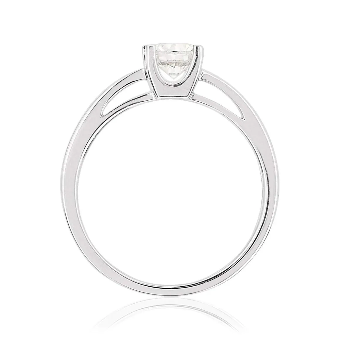 Solitaire or 750 blanc diamant HP1 0.5 carat