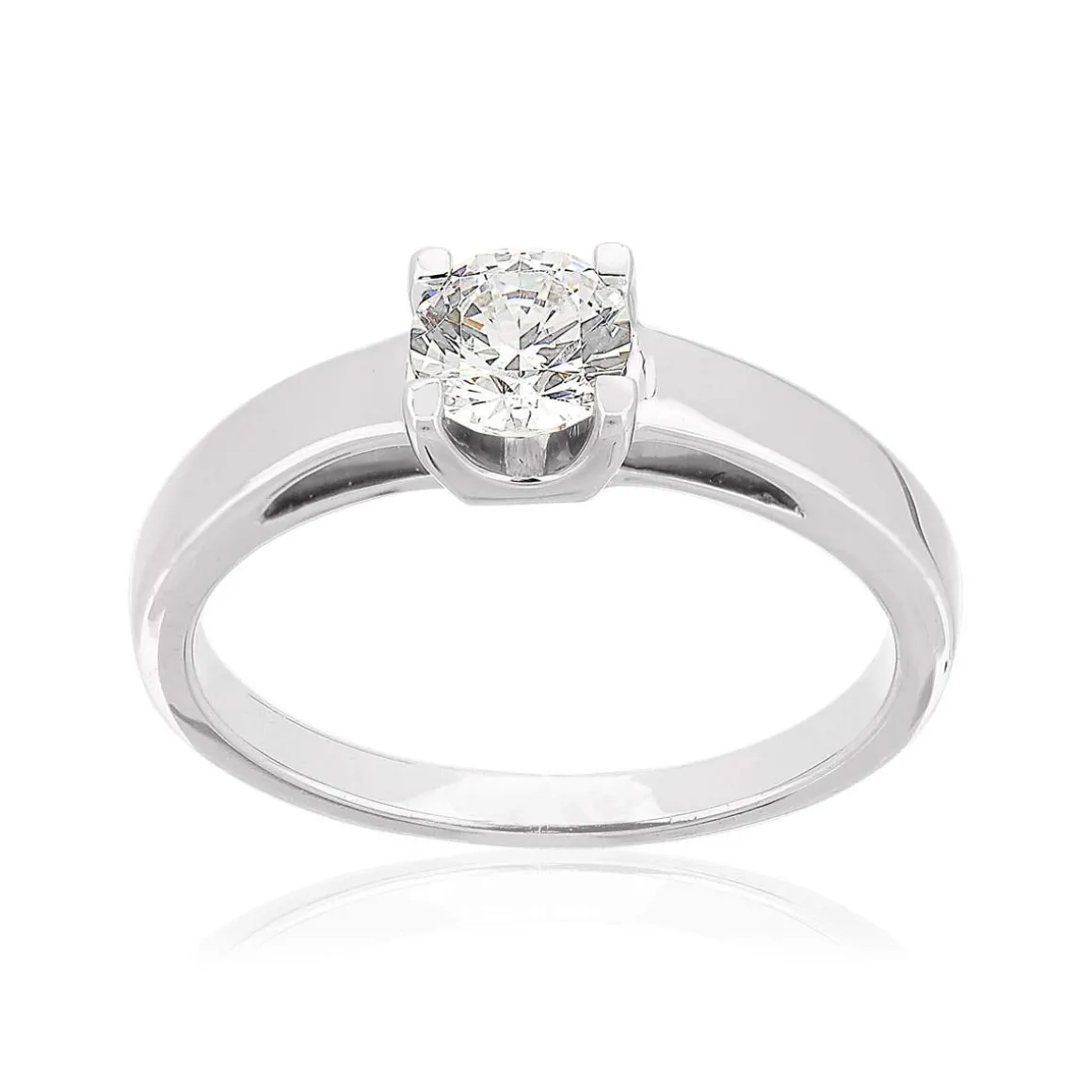 Solitaire or 750 blanc diamant HP1 0.5 carat