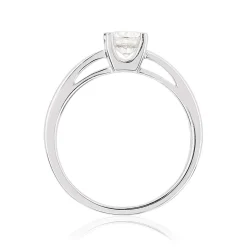 Solitaire or 750 blanc diamant HSI 0.5 carat