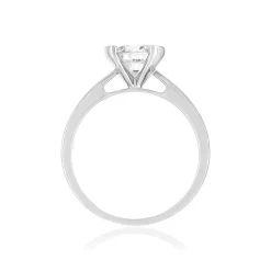 Solitaire or 750 blanc diamant HSI 1 carat