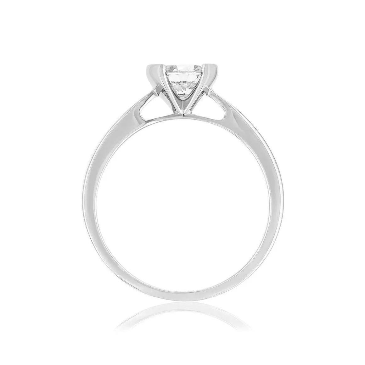 Solitaire or 750 blanc diamant HSI 0.7 carat