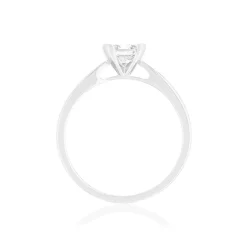 Solitaire or 750 blanc diamant HSI 0.5 carat