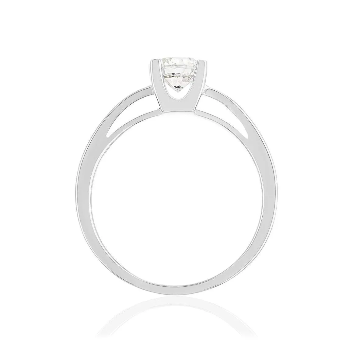 Solitaire or 750 blanc diamant HSI 0.7 carat