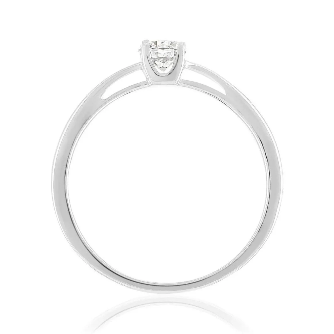 Solitaire or 750 blanc diamant HSI 0.2 carat