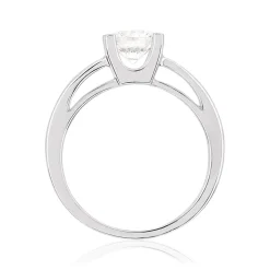 Solitaire or 750 blanc diamant HSI 1 carat