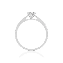 Solitaire or 750 blanc diamant HSI 0.3 carat