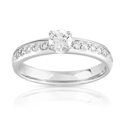 Solitaire or 750 blanc diamants